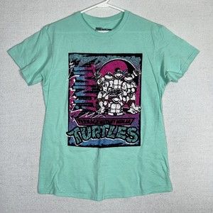 Teenage Mutant Ninja Turtles Graphic Print T-Shirt Adult Large Graffiti Design